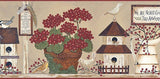 York "We are nearer Gods heart in a Garden" (tan) Wallpaper Border - BG1605BD