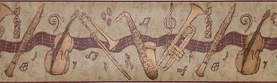 York Jazz Instruments Wallpaper Border - GY8674B