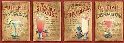 Imperial Cocktail Recipe (Red) Wallpaper Border - LA036111B