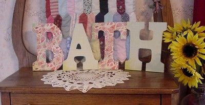 "BATH" Decorated 9" Multi-Colored Letters  - ba129