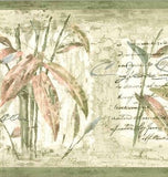 Brewster Green, Cream Bamboo Stalks Wallpaper Border - 80B64170