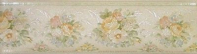 Brewster Off White w/Pastel Flower Clusters Wallpaper Border - 946B71552