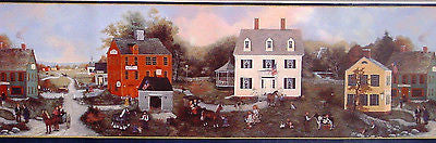 Brewster Donna Dewberry Country Village on the River Wallpapr Border - WM96215