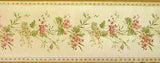 Shadd Kydd Satin Cream w/ pink & off white Flowers Wallpaper Border - 23652