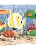 Blonder Tropical Fish Under Water (dark blue) Wallpaper Border - PB58036DB