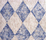 S.A. Maxwell Blue & Tan Harlequin Wallpaper - 7228-289