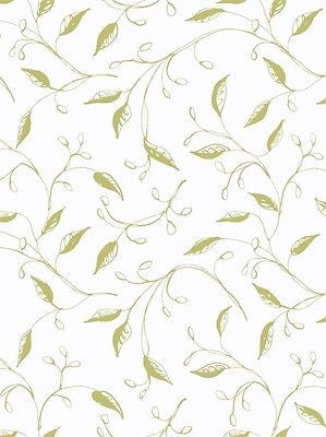 Ashford House Toiles Loose Leaf Trail Green/White  Wallpaper - AT4103