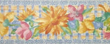 Brewster Painted Flowers Wallpaper Border - B0436