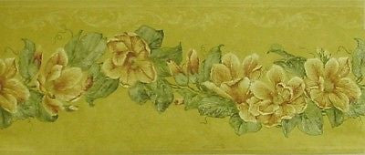Valley Forge Honey Gold Floral Wallpaper Border - A653933B