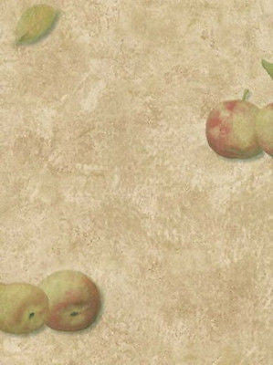 Linden Street Gallery Brown Faux w/ Apples & Pears Wallpaper - YR9428