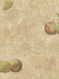 Linden Street Gallery Brown Faux w/ Apples & Pears Wallpaper - YR9428
