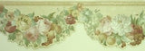 Satin Fruit and Flowers Scalloped Wallpaper Border - 937B22517