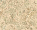 Wallcrown Sage/Light Tan Scroll Wallpaper - IL42045