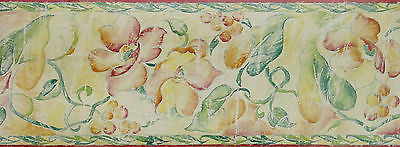 Brightly Colored Watercolor Floral Wallpaper Border - TS22053B