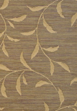 Brewster Faux Brown and Gold Leaf Scroll Textured Grasscloth Wallpaper- 42718-9