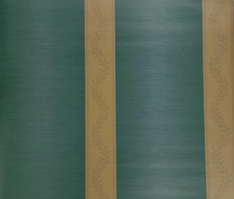 Gramercy Teal Green & Gold Stripe wallpaper - 541333