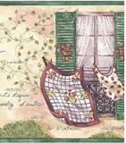 S. A. Maxwell French Windows with Clothes Line Wallpaper Border - 7064-732B