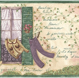 S. A. Maxwell French Windows with Clothes Line Wallpaper Border - 7064-732B