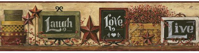 York Wallcoverings Country Keepsakes Country Chalkboard Shelf Border - AC4405BD
