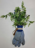 "Love Grows Here" American Daisy Flower Garden Glove Arrangement - Handmade