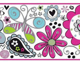 York Doodlerific Floral Wallpaper Border - BS5415B