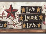 York Wallcoverings Stars and Blocks on Shelf Wallpaper Border - CB5503BD