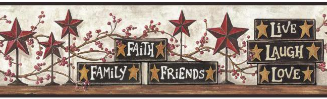 York Wallcoverings Stars and Blocks on Shelf Wallpaper Border - CB5503BD