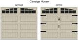 GARAGE DOOR FAUX HINGE, KNOCKER, HANDLE, VINYL STICKERS, CARRIAGE HOUSE ESTATE SERIES