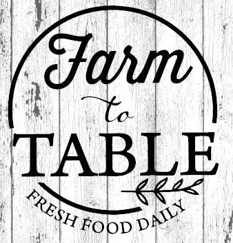 "FARM TO TABLE" Wall Sticker Vinyl Sticker