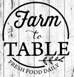 "FARM TO TABLE" Wall Sticker Vinyl Sticker