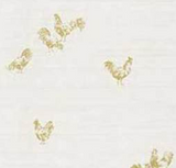 Brewster Cream & Gold Rooster Wallpaper - FD45727