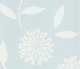 Brewster Zinnia Light Blue Modern Floral Wallpaper - FD62119