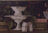 Beacon House (Black) Baskets and Old Dishes Wallpaper Border - FDB08552
