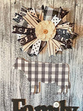 Farm House Plaid Cow, Family Shiplap Wall Hanging