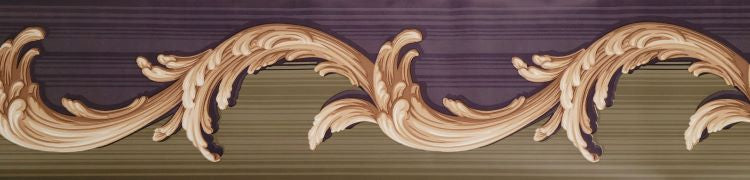 York Green/Navy Blue Scroll Wallpaper Border - HL9498B
