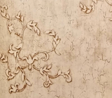 York Crackle Leaf Scroll Medallion (Tan) Wallpaper - JN1753