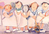 York Fun Ladies & Gents Ready for Tennis Wallpaper Border - OA4442B