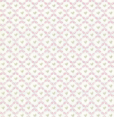 Pink Ribbon Lattice Wallpaper - FD64089