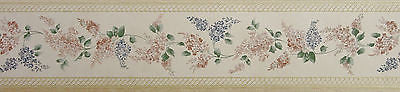 Brewster Satin Hydrangea Flower Wallpaper Border - 965B80714