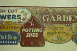 York Garden Signs (blue/gold/burgundy) Wallapaper Border - CN1155BD
