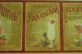 Imperial Cocktail Recipe (Red) Wallpaper Border - LA036111B