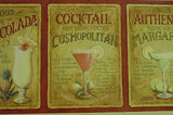 Imperial Cocktail Recipe (Red) Wallpaper Border - LA036111B