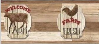 YORK, RUSTIC LIVING, FARM FRESH BORDER - LG1395BD – Wallpaper for