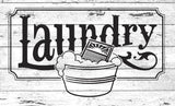 "Laundry" tub and scrub board Wall Sticker Vinyl Sticker