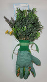"Love Grows Here" Morning Glory Flower Garden Glove Arrangement - Handmade