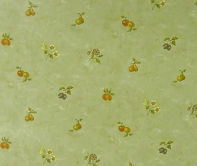 Beacon House Light Green Faux with Small Fruit Wallpaper - 22968