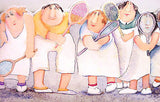 York Fun Ladies & Gents Ready for Tennis Wallpaper Border - OA4442B