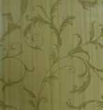 Ashford House Gold and Camel Leaf Scroll Wallpaper - YV9055