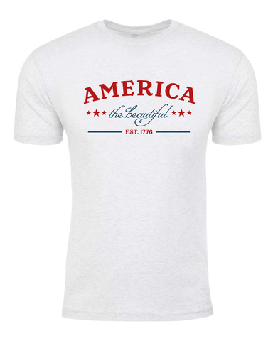"AMERICA the beautiful" 60/40 ringspun cotton/polyester jersey