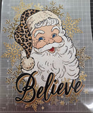 CHRISTMAS "BELIEVE" SANTA, DTF TRANSFER SHEET